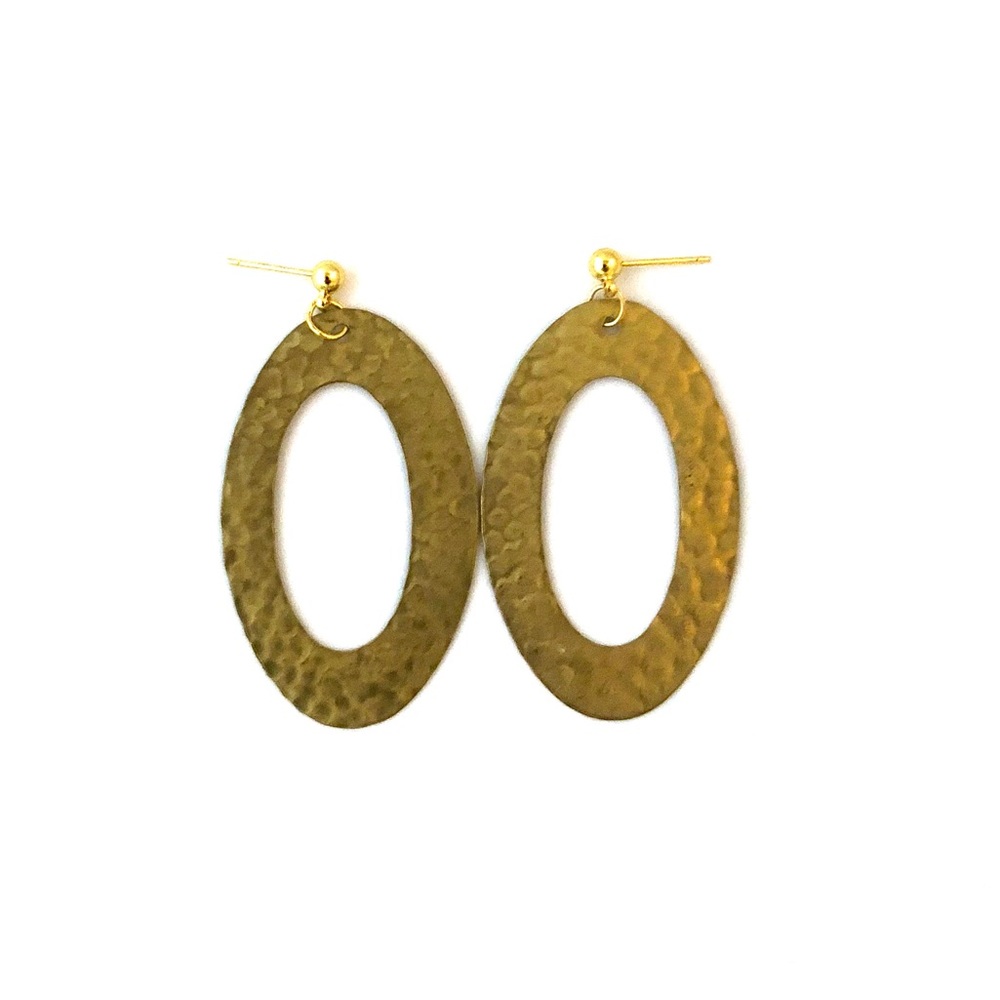 Gold Hammered Earrings